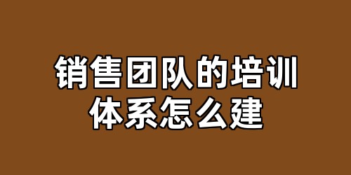 销售团队的培训体系怎么建